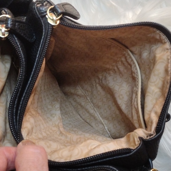 Shoulder/cross body Black leather like bag 9 1/2x12 - Picture 7 of 15